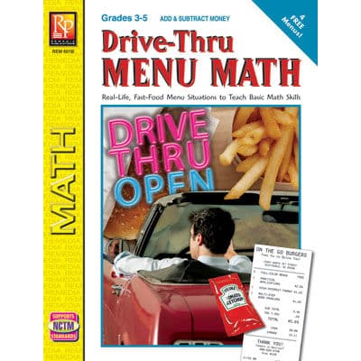 Drive Thru Menu Math Beginning Money Skills