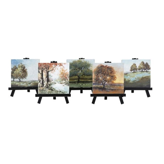 IMAX A0576324 Mini Canvas with Easels, Individually Gift Boxed - 6.5 x 6.5 x .5 in. - Assortment of 5