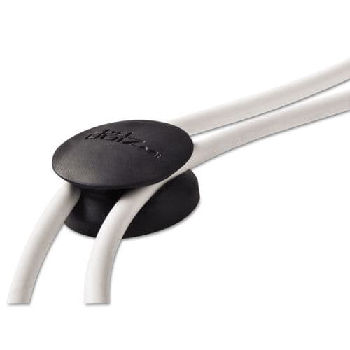 Cord Guides for Desks & Workstations, Black, 4/Pack