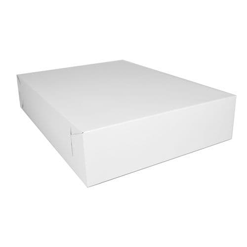 Non-Window Bakery Box, 19 1/2w x 14d x 4h, White, 50/Carton