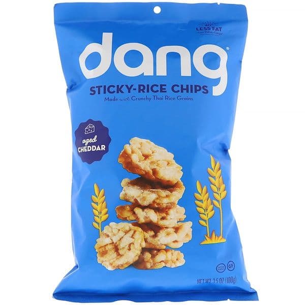Dang Foods LLC, Sticky-Rice Chips, Aged Cheddar, 3.5 oz (100 g)