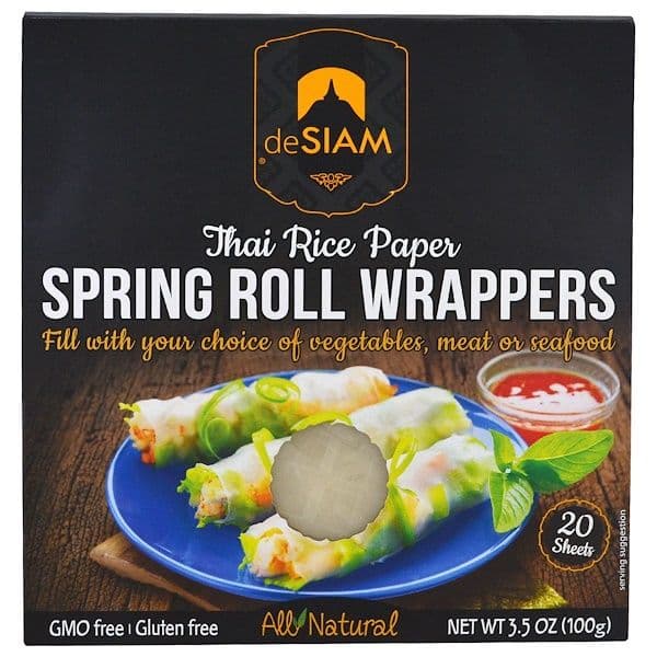 deSIAM, Thai Rice Paper, Spring Roll Wrappers, 20 Sheets, 3.5 oz (100 g) (Discontinued Item)