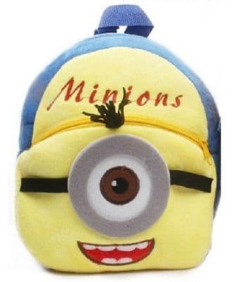 Kuhu Creation Plush Backpack Single Eye Minion Design Yellow Blue