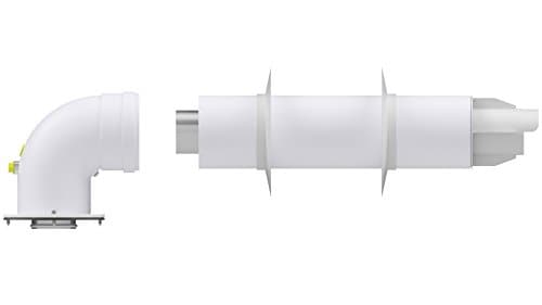 JUNKERS BOSCH - COMPLETE KIT Ø60/100mm (Ø2,36/3,93in) compatible for conventional boiler, with 90° bend and extension with terminal and accessories, for air inlet and flue outlet