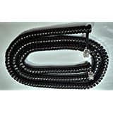 Fivetech Black Long Handset Coil Cord Phone Curly Spiral Receiver 40" (Made with 25' Ft of cord)