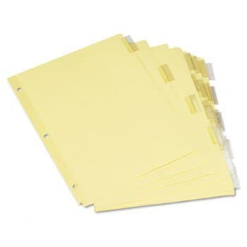 Universal 21873 Insertable Index Clear Tabs Eight-Tab Letter Buff Six Sets per Pack