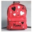 Children's Personalised Hearts Rucksack, Bright Red