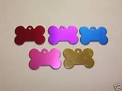 Pet Tag Bone Shape Alloy 38mm Purple MESSAGE US WITH TEXT REQUIRED