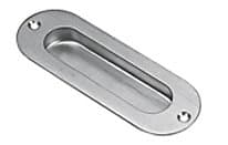 Flush / Recessed Pull Door Handle Oval - Polished Stainless Steel