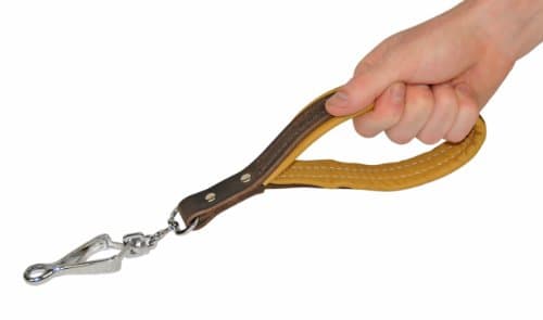 Dean and Tyler La Main Short Handle Leash, Brown 1-Foot by 3/4-Inch Width with Nappa Padding and Herm Sprenger Hardware