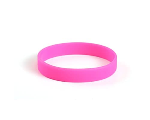 Plain Neon Pink Silicone Wristband (Pack of 10)