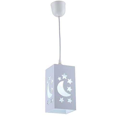 CCYYJJ Light Pipe Suspended, Intention Honor Sculpture Star Star Moon Ryo Hanging Light Lamp Child Leave Pvc Plastic Hanging Light Decoration Lamp Dining Room 100 * 100 * 200 Mm Height Adjustable Seat E 27 Fashion.Z ( Color: White )
