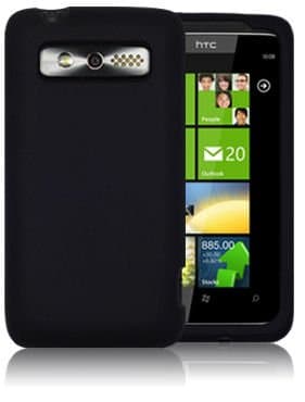 SOFT SILICONE SKIN CASE BLACK FOR HTC 7 TROPHY