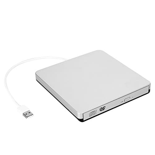 Emmaky CD Drive External USB 2.0 DVD-R CD-RW DVD drive for Apple MacBook Air,Macbook Pro,Mac OS,PC Laptop(Silvery)