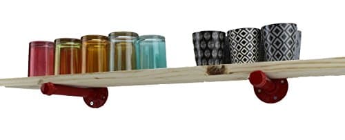 Irwost - l'Original - Red straight stand for a shelf, table leg, or furniture item. Industrial retro design