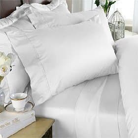 Egyptian Linens 1000-Thread-Count Egyptian Cotton 4Pc 1000Tc Bed Sheet Set, King, White Solid 1000 Tc
