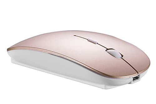 Elebar 2.4G Rechargeable wireless Mouse, Rechargeable Wireless Mouse with USB Receiver, 3 Adjustable DPI Levels for Notebook, PC, MAC, Laptop, Computer, Macbook.(Rose Gold)