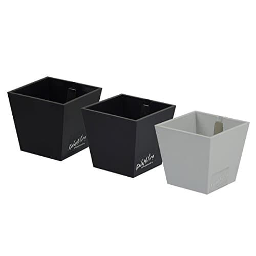 KalaMitica 6 cm Diameter Pyramid Magnetic Pots - Black/Grey (Set of 3)