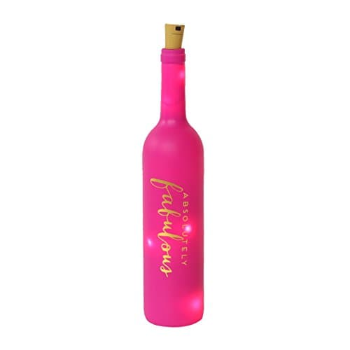 Glitter Gold Light Up Glass Bottle (Pink - Ab Fab)