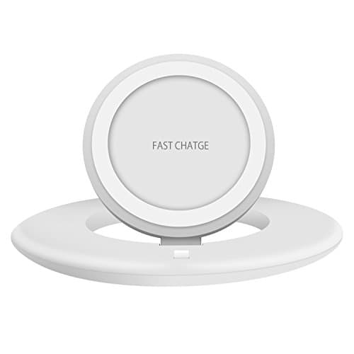 Fast Wireless Charger, Udenx Qi Wireless Charging Pad Charge Stand for iPhone 8, 8 Plus, iPhone X, Samsung Galaxy S8, S8 Plus, S7, S7 Edge, S6 Edge Plus, Note 8, Note 5i (White)