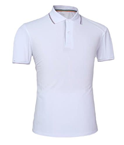 Aprilley Men's Solid Performance Sport Short Sleve Polo Shirt - White -
