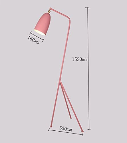 LYTSM® floor lamp, Iron Nordic Postmodern simplicity study bedroom living room restaurant tripod 530 × 1520mm Dimmable Good light transmission ( Color : Pink )