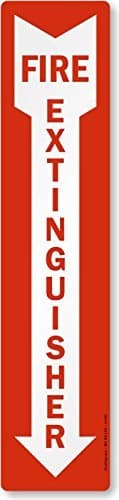 Stan256Nancy Adhesive Vinyl Label, Legend Fire Extinguisher, 4 high x 18 wide, Red on White