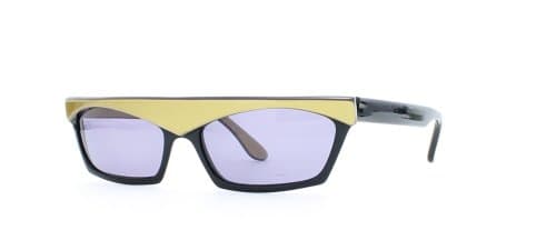 Alain Mikli 86 123 042 Black Gold Rectangular Certified Vintage Sunglasses For Womens