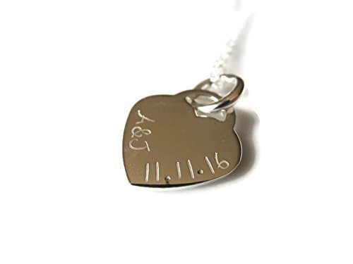 Name Necklace Personalised Sterling Silver Initials | Heart | Date | Wedding Anniversary by Streten