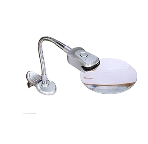 WAOBE Folding Magnifier Hose Folding Desktop Reading Maintenance 90mm Magnifier Fixed Desktop