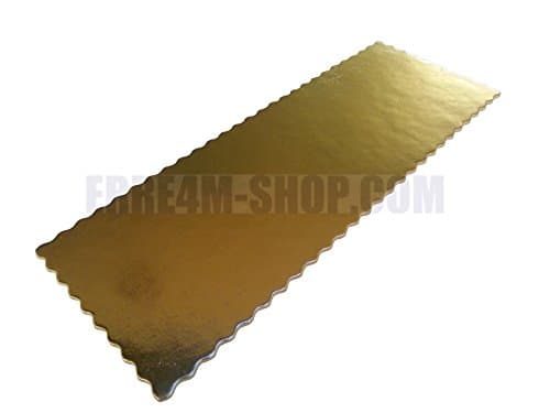 Rectangle Cardboard Cake Drum Festonato Dimensions 17 x 35 cm gold/black 3 Pieces