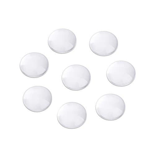 Round Clear Glass Cabochon Glass Tile Flat Back Crystal Magnifying Cameo Base Cover Pack of 200 (16mm)