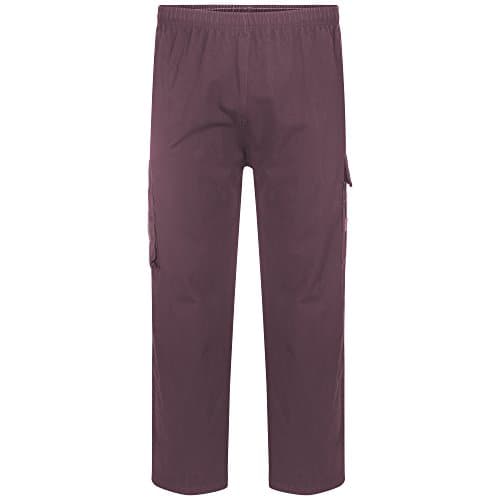 Mens Cargo, Combat,Cargo Trouser With 3 Pockets,Elasticated Waist (UK M, Purpul)