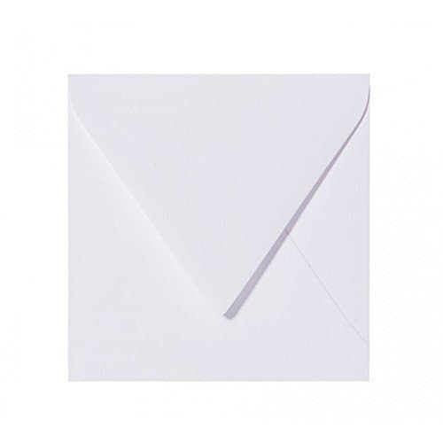 KARTEN24PLUS 75 Square Envelopes 155 x 155 mm 15.5 x 15.5 cm White with Triangular Flap Worldwide Unique without Moistening The Self-Seal