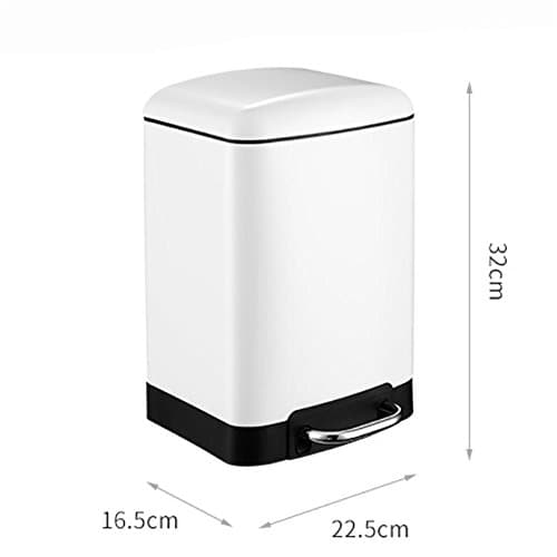 LIU-Simplehuman Rectangular Step Trash Can Stainless Steel , 6l [Tubular Pearl White]