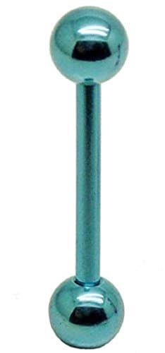 Titanium Tongue Bar 12mm Size Ice Blue Finish