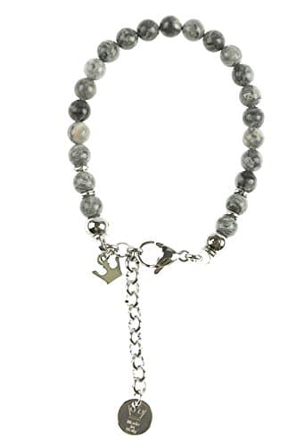 d Este bracelet agata grigia chiara grey