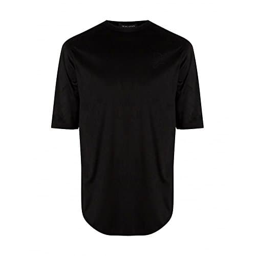 Dead Legacy DL069 Suede Oversized Mens Black Crew Neck Drop Shoulder T-Shirt XL