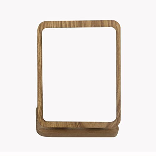 LIEHU HOME- Makeup mirror Desktop folding make-up mirror wooden high-definition round single-sided make-up mirror table desktop beauty makeup mirror ( Color : A , Style : Vertical rectangle )