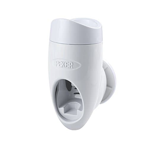 Creative lazy people toothpaste shelf automatic toothpaste servers from the punch Wall Mount Paste Vacuum Thumper brush holder, White