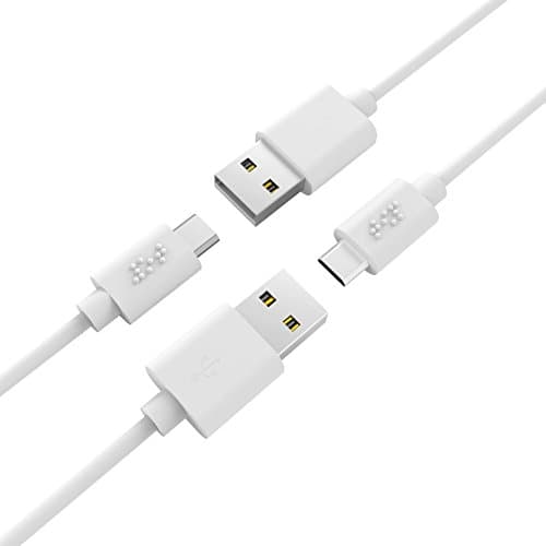 Samsung Charger Cable Micro USB Cable Foxnake High Speed Android Charging Cables [ 2-Pack 3.3foot/1meter ] Tangle-free Android for Samsung Galaxy, Nokia, Kindle, HTC, Motorola, Sony and More (White)