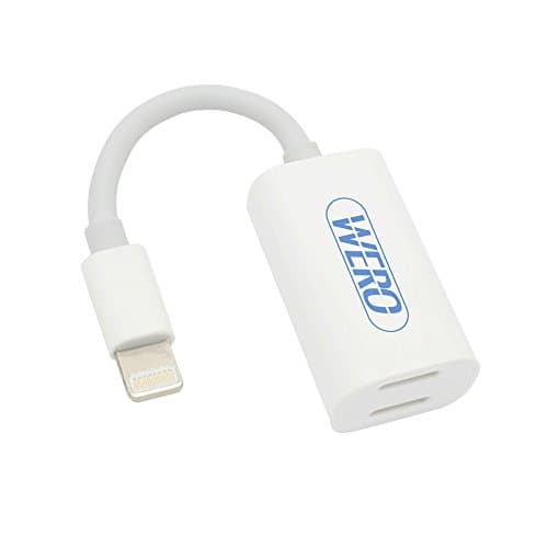 WERO iPhone 7 Audio Cable, Dual 8 Pin Lightning Charge &amp; Audio Adapter for iPhone 7, 7 Plus, iPad and any Lightning Devices Running iOS 10 [10.3.2] or Later (White)