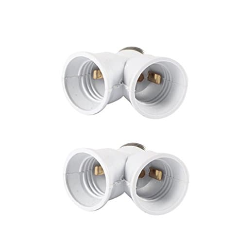 FormVan E27 to E27 Lamp Bulb Socket 2 Splitter Convertor, Pack of 2 pcs