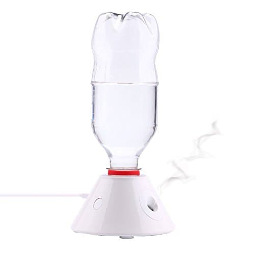 Mini Humidifier / Cool Mist Humidifier/ USB Humidifier Portable Design No Noise Automatic Shut-off Compatible with Coca Cola Bottles for Office and Bedroom (White)