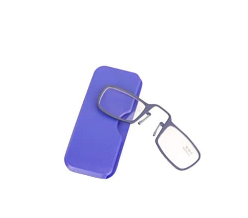 JYR Unisex Mini Reading Glasses with Case - Blue + 2.50