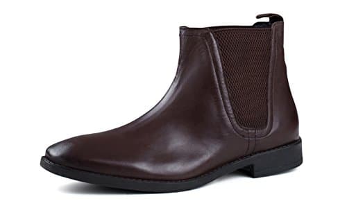 MENS BROWN LEATHER SQUARE TOE CHELSEA BOOT, Size: UK 8 / EURO 42 / US 9