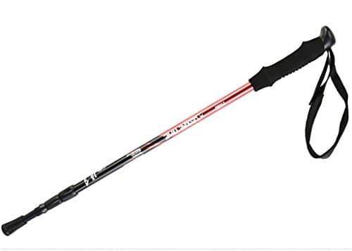 TTEL Trekking Sticks Folding Adjustable Retractable Anti-Shock Durable Aluminum Hiking Sticks for Outdoor Walking Trekking Climbing , red