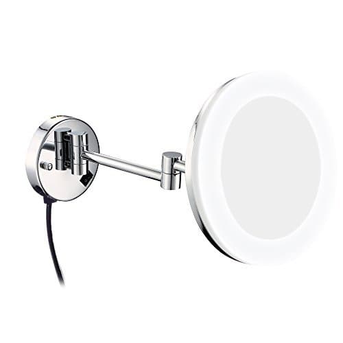 GuRun Illuminated Makeup Mirror 8 Inch,7X Magnification,Swivel, Extendable and Chrome Finish M1806D(8In,7X)