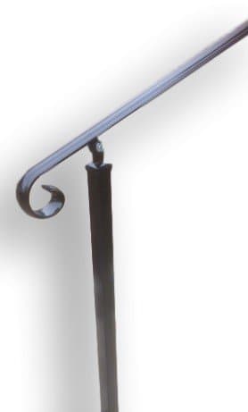 Wrought Iron Decorative Handrail Rail Railing With Concrete In Post For Steps or Stairs (1.2m)