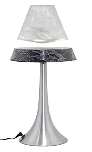 Novel LED Desk Light Air Lamp Night Light Levitating Magnetic Floating Spinning Lamp White Lace